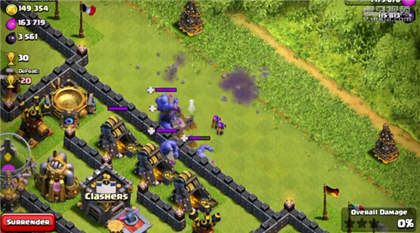 部落沖突巨石投手新兵種防守實(shí)戰(zhàn)演示視頻