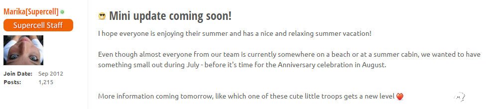 部落沖突7月迷你更新 兵種等級提升