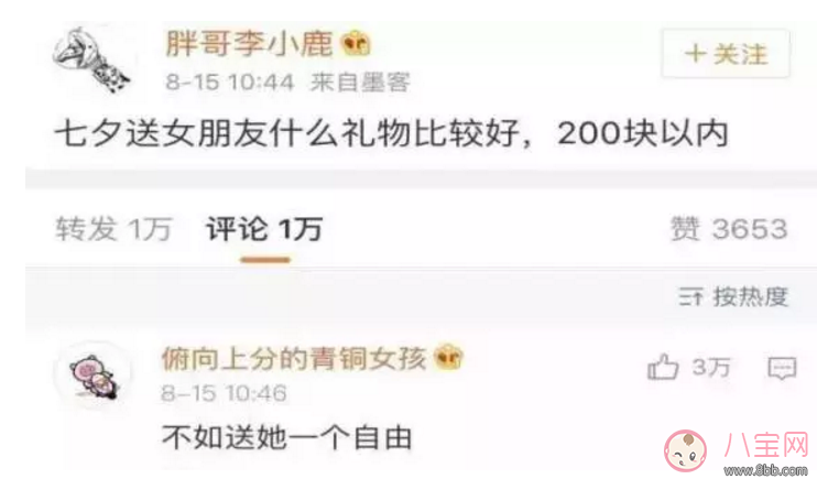 七夕送女朋友什么禮物好?200塊以內，在線等，挺急的!