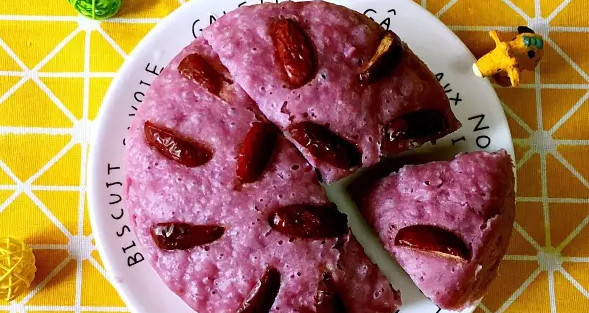 寶寶輔食 口感軟糯的紫薯發(fā)糕