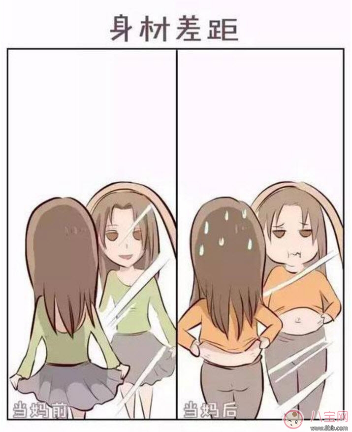 生娃前后對比漫畫 當媽前和當媽后對比圖片