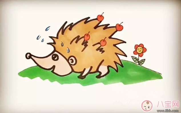 兒童小動物簡筆畫 森林里的小刺猬簡筆畫 兒童小動物簡筆畫 森林里的小刺猬簡筆畫