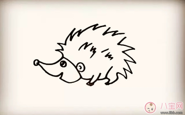 兒童小動物簡筆畫 森林里的小刺猬簡筆畫 兒童小動物簡筆畫 森林里的小刺猬簡筆畫