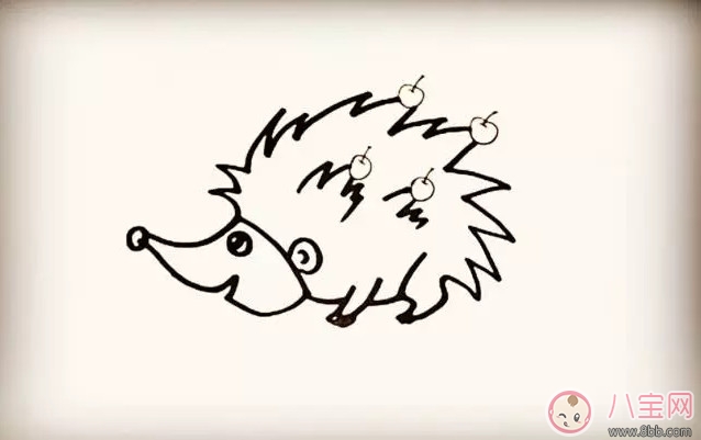 兒童小動物簡筆畫 森林里的小刺猬簡筆畫 兒童小動物簡筆畫 森林里的小刺猬簡筆畫
