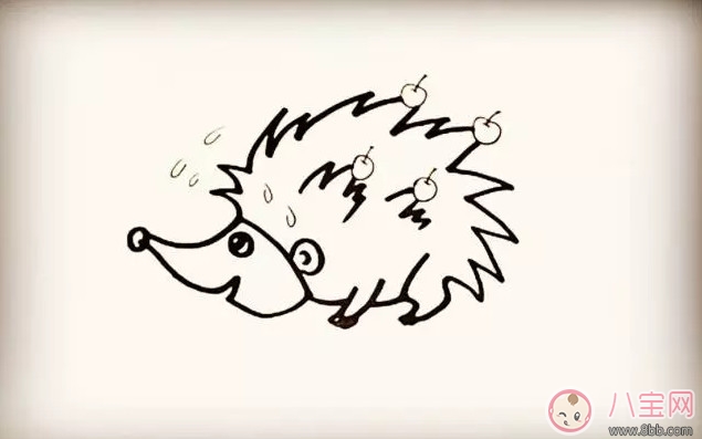 兒童小動物簡筆畫 森林里的小刺猬簡筆畫 兒童小動物簡筆畫 森林里的小刺猬簡筆畫