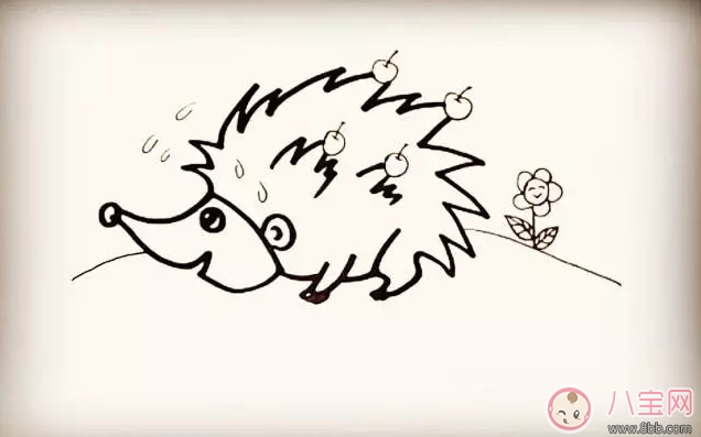兒童小動物簡筆畫 森林里的小刺猬簡筆畫 兒童小動物簡筆畫 森林里的小刺猬簡筆畫