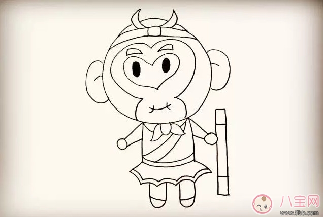 兒童簡筆畫 卡通人物齊天大圣孫悟空簡筆畫 兒童簡筆畫 卡通人物齊天大圣孫悟空簡筆畫