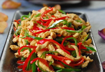 雙椒雞絲怎么做？