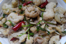 干鍋菜花的做法