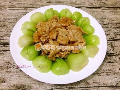 油菜炒肉片的做法