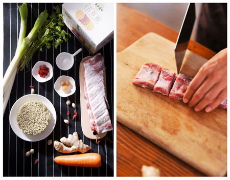 白果排骨豌豆湯面準(zhǔn)備工作