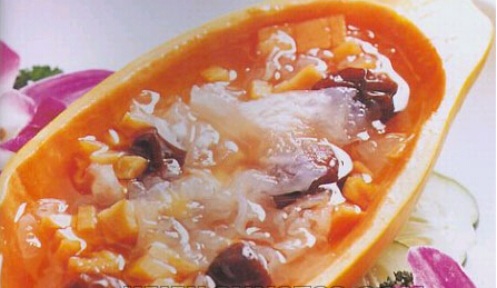 產(chǎn)后保養(yǎng)美食紅棗銀耳木瓜盅