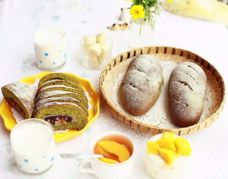 抹茶麻薯夾心軟歐面包