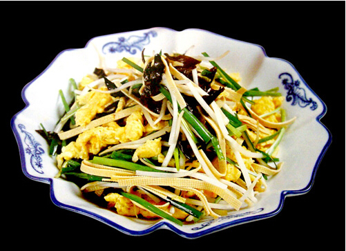 木須粉絲圓白菜怎么做？