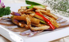 蟶子王炒茄子的做法視頻