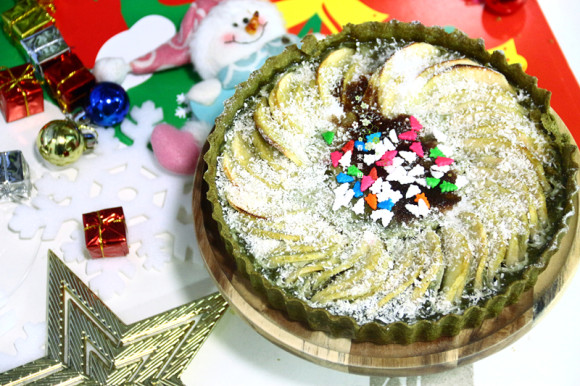 圣誕風抹茶椰蓉蘋果派