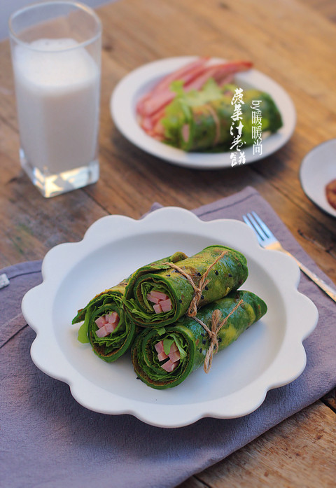 菠菜雞蛋卷餅