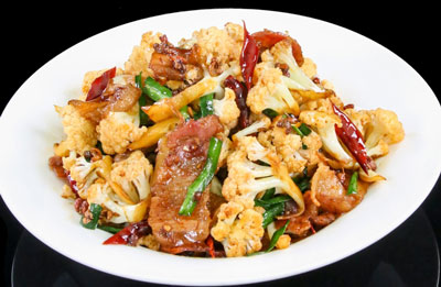 五花臘肉手撕花菜，麻辣鮮香的家常炒花菜