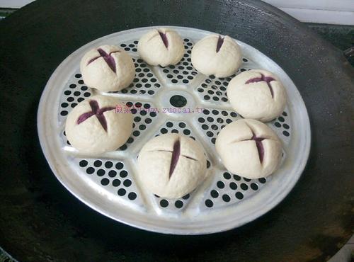 紫薯開花饅頭的做法