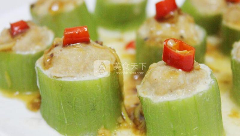 入口清甜、鮮嫩多汁--絲瓜釀肉的做法