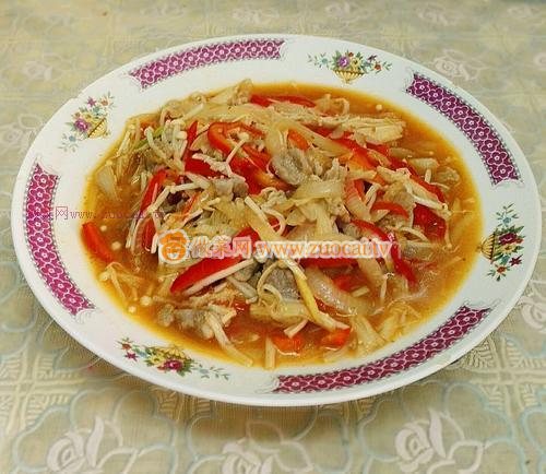 沙爹金菇豚肉片的做法