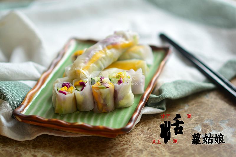 鮮蔬米紙卷的做法