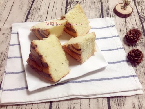 拉花戚風(fēng)蛋糕的做法