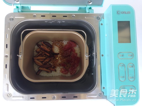 面包機香菇臘味飯的做法
