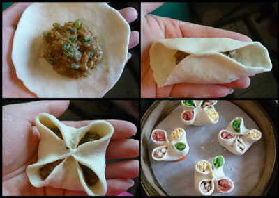 四喜餃子的做法圖解，說說四喜餃子的包法