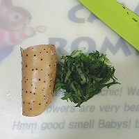 7個月寶寶輔食，銀魚山藥青菜泥＋米粉的做法圖解1