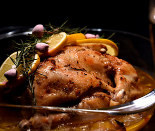 圣誕菜香蒜黃油烤雞的家常做法