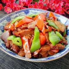 雙椒護(hù)心肉的做法