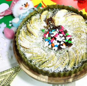 圣誕風(fēng)抹茶椰蓉蘋(píng)果派的家常做法