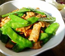 【荷蘭豆炒肉】清炒荷蘭豆_炒荷