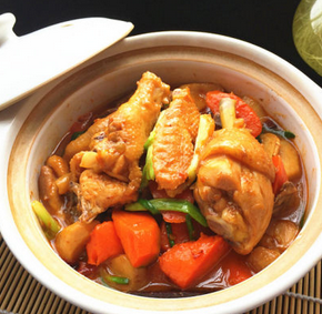 胡蘿卜杏鮑菇燒土雞的家常做法