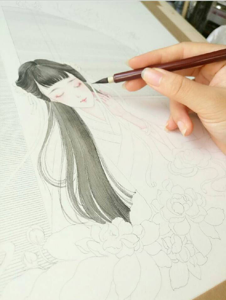 超細(xì)致的古風(fēng)水彩女子繪畫(huà)教程 清新唯美