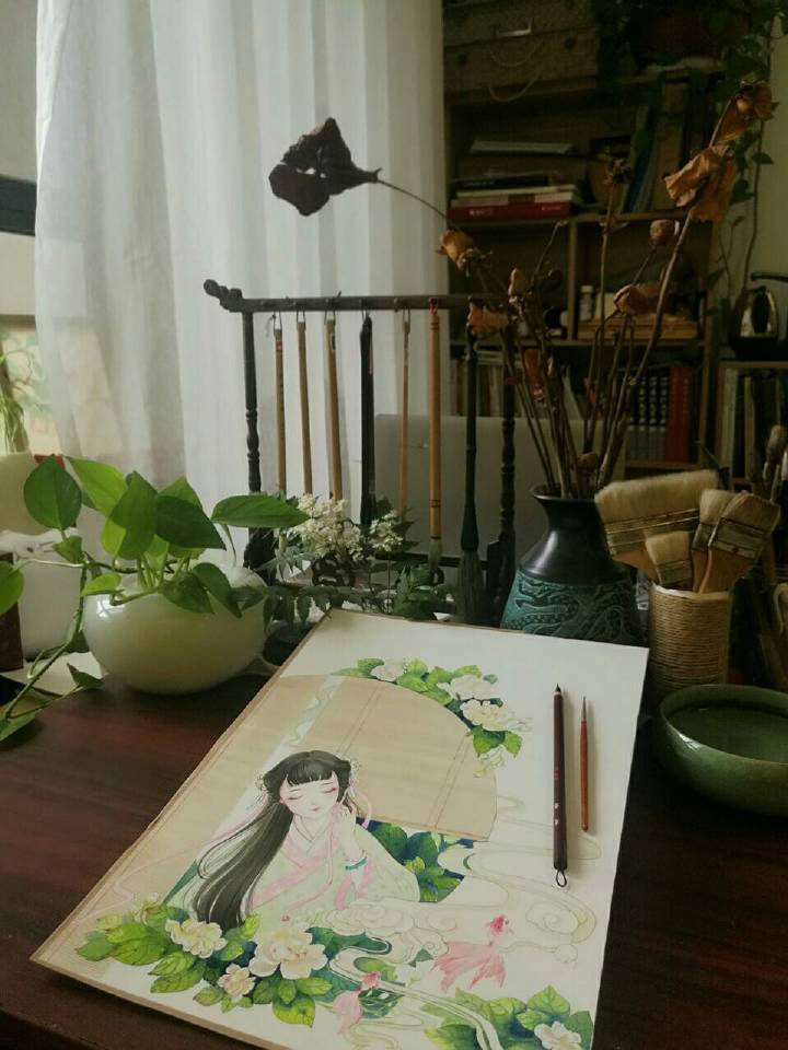 超細(xì)致的古風(fēng)水彩女子繪畫(huà)教程 清新唯美