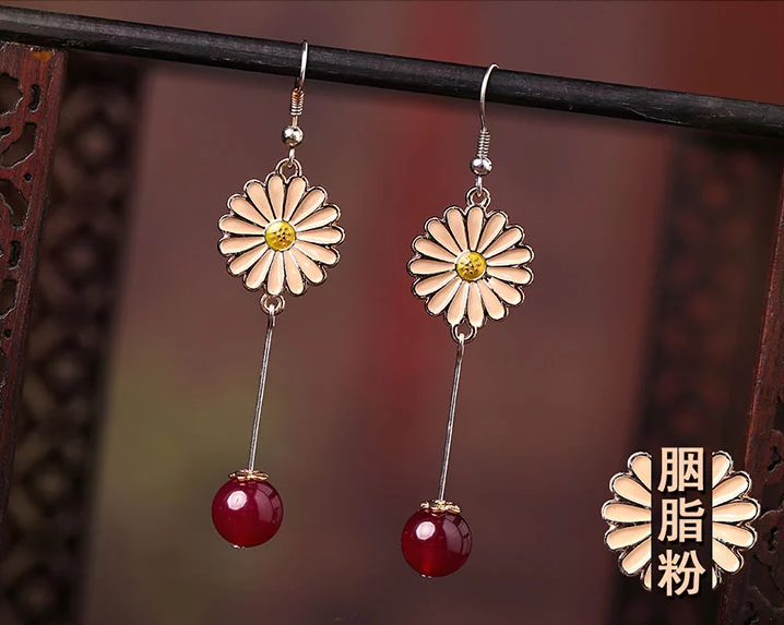 家佳樂(lè)文學(xué)時(shí)尚花朵吊墜復(fù)古可愛(ài)耳環(huán)