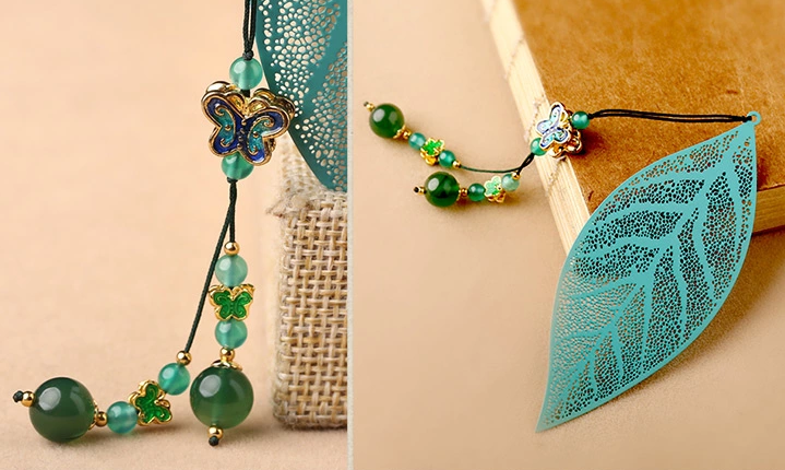 鏤空樹(shù)葉家佳樂(lè)文學(xué)綠色復(fù)古文藝書(shū)簽