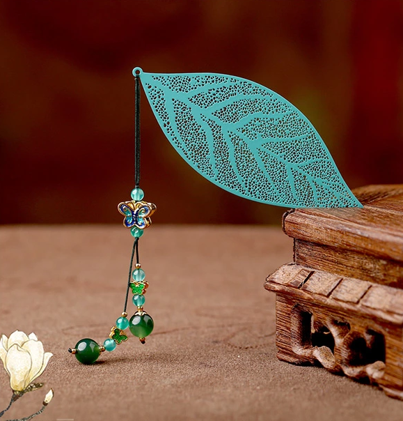 鏤空樹(shù)葉家佳樂(lè)文學(xué)綠色復(fù)古文藝書(shū)簽