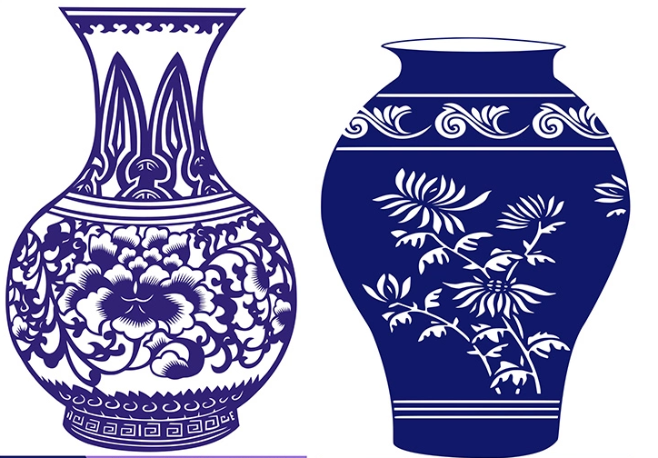 15款古典家佳樂文學(xué)青花瓷圖案剪紙藝術(shù)