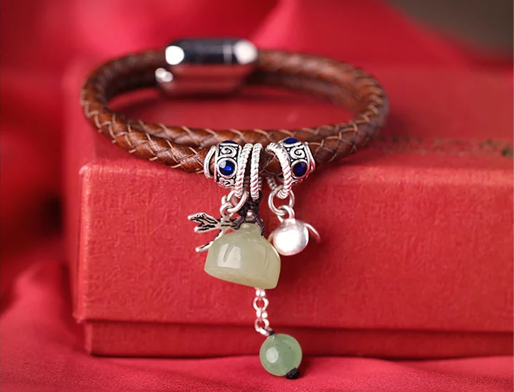 復(fù)古時尚手飾雙圈編織手鏈手繩飾品