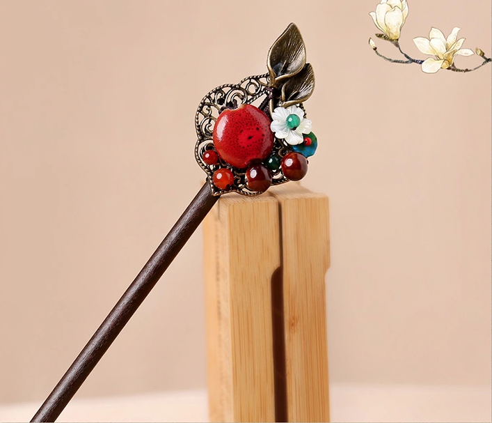 古典長發(fā)發(fā)簪頭飾家佳樂文學(xué)木簪子