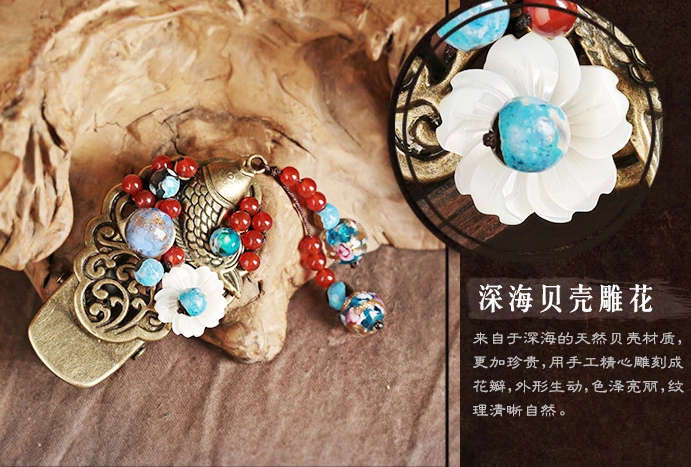 一尾游魚發(fā)夾，復(fù)古風(fēng)鴨嘴夾頭飾