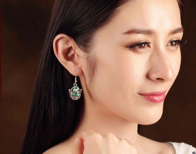 清新花朵耳墜復古家佳樂文學耳環(huán)首飾