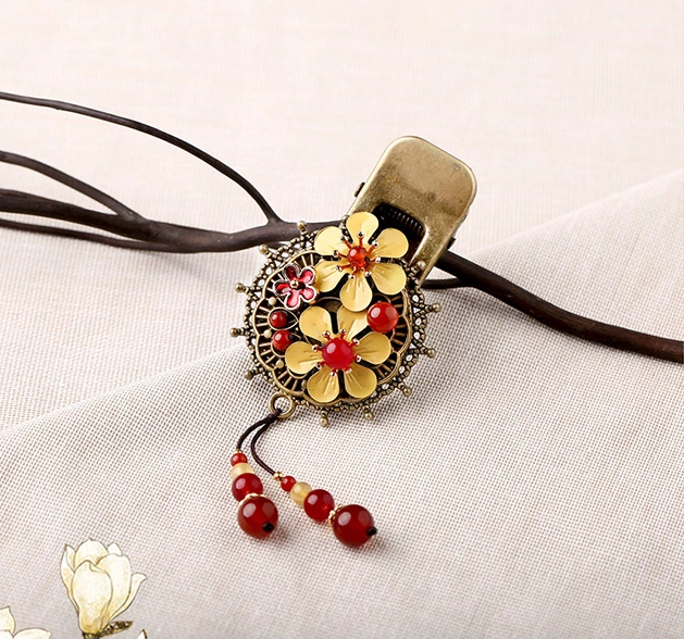 復(fù)古個性黃色花朵頭飾發(fā)夾