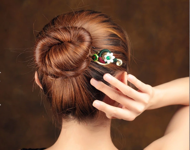 古典貝殼花朵家佳樂文學(xué)簪子盤發(fā)頭飾