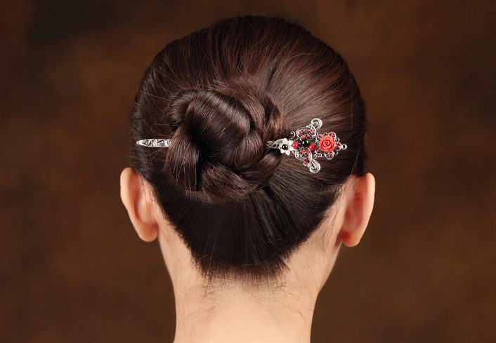 家佳樂(lè)文學(xué)古典花朵盤發(fā)簪子頭飾