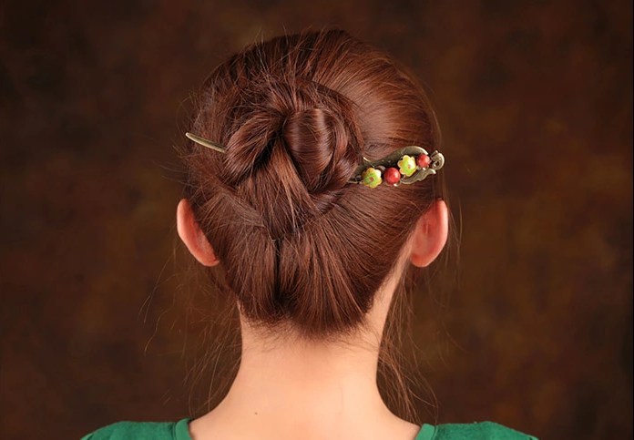 古代古風(fēng)古典民族風(fēng)發(fā)簪盤發(fā)簪子草珊瑚頭飾