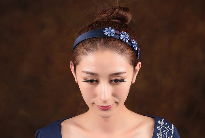 格?；ㄩ_(kāi)中式發(fā)箍家佳樂(lè)文學(xué)藍(lán)色清新頭飾